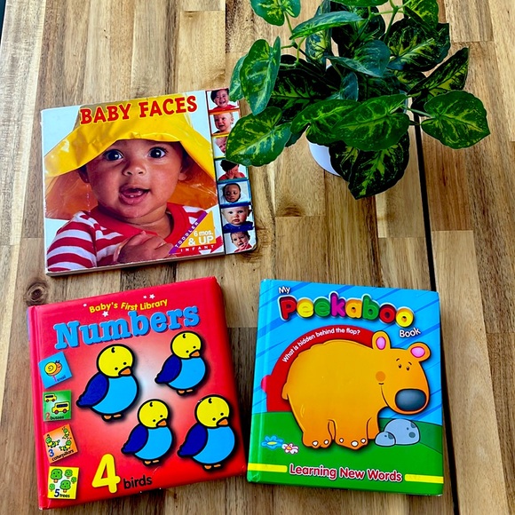 Set of 3 Baby First Books! Thick Hardcover Board Books Peekaboo Pull Tabs - Picture 1 of 10